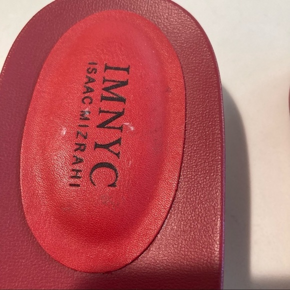 IMNYC Sz 7 Isaac Mizrahi Tina  Floral Slip On Vegan Leather Fabric Upper Sandals - Picture 4 of 10